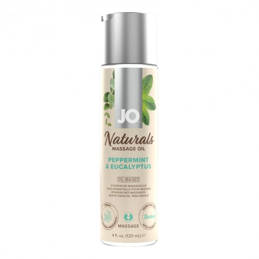 Массажное масло с ароматом перечной мяты и эвкалипта JO Naturals Peppermint   Eucalyptus - 120 мл. - System JO - купить с доставкой в Первоуральске