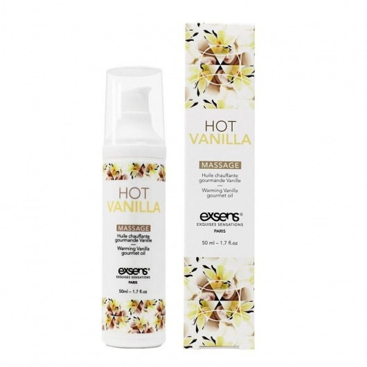 Разогревающее массажное масло с ароматом ванили Gourmet Hot Vanilla - 50 мл. - Exsens - купить с доставкой в Первоуральске