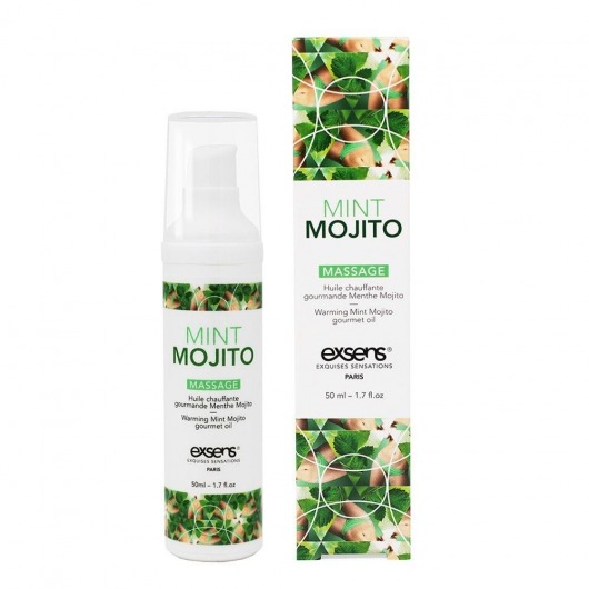 Разогревающее массажное масло с ароматом мохито Gourmet Mint Mojito - 50 мл. - Exsens - купить с доставкой в Первоуральске