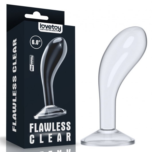 Прозрачный стимулятор простаты Flawless Clear Prostate Plug - 15 см. - Lovetoy - в Первоуральске купить с доставкой