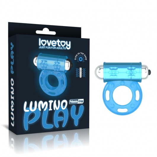 Голубое, светящееся в темноте эрекционное виброкольцо Lumino Play Vibrating Penis Ring - Lovetoy - в Первоуральске купить с доставкой