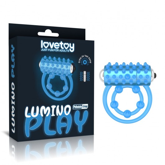 Голубое, светящееся в темноте виброкольцо Lumino Play Vibrating Penis Ring - Lovetoy - в Первоуральске купить с доставкой