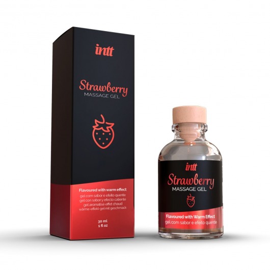 Массажный гель с ароматом клубники Strawberry - 30 мл. - INTT - купить с доставкой в Первоуральске