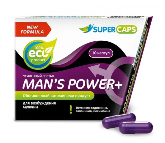 Возбуждающее средство для мужчин Mans Power plus - 10 капсул (0,35 гр.) +1 в подарок - SuperCaps - купить с доставкой в Первоуральске