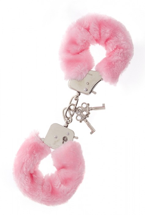 Металлические наручники с розовой меховой опушкой METAL HANDCUFF WITH PLUSH PINK - Dream Toys - купить с доставкой в Первоуральске