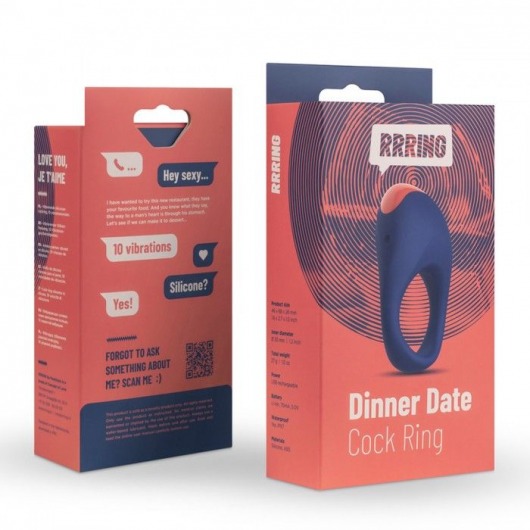 Синее эрекционное кольцо RRRING Dinner Date Cock Ring - FeelzToys - в Первоуральске купить с доставкой