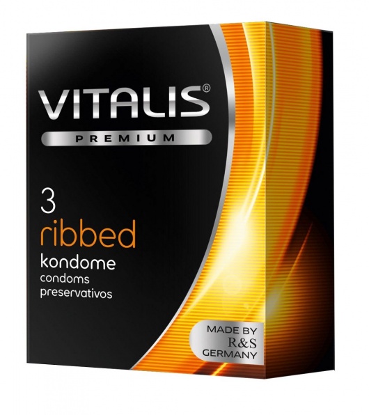 Ребристые презервативы VITALIS PREMIUM ribbed - 3 шт. - Vitalis - купить с доставкой в Первоуральске