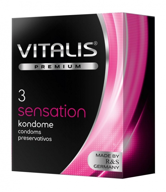 Презервативы с пупырышками и кольцами VITALIS PREMIUM sensation - 3 шт. - Vitalis - купить с доставкой в Первоуральске