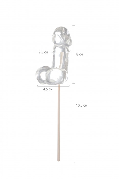 Прозрачный леденец в форме фаллоса со вкусом пина колады - Sosuчki - купить с доставкой в Первоуральске