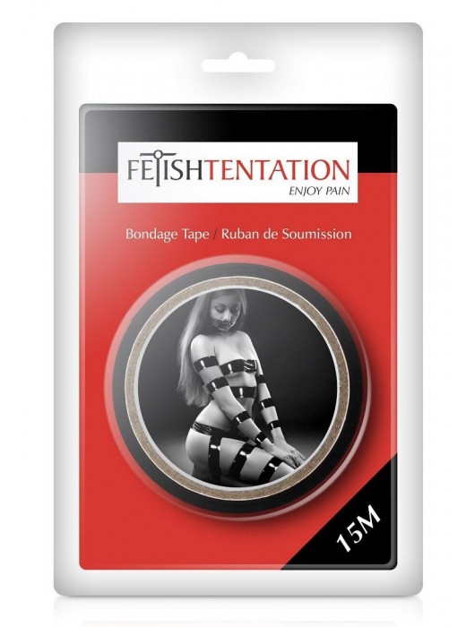 Черный скотч для фиксации - 15 м. - Fetish Tentation - купить с доставкой в Первоуральске