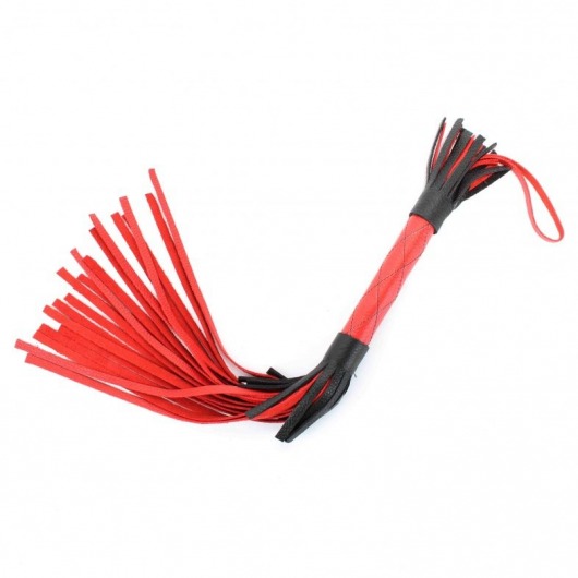 Красно-черная кожаная плётка - 51 см. - БДСМ Арсенал - купить с доставкой в Первоуральске