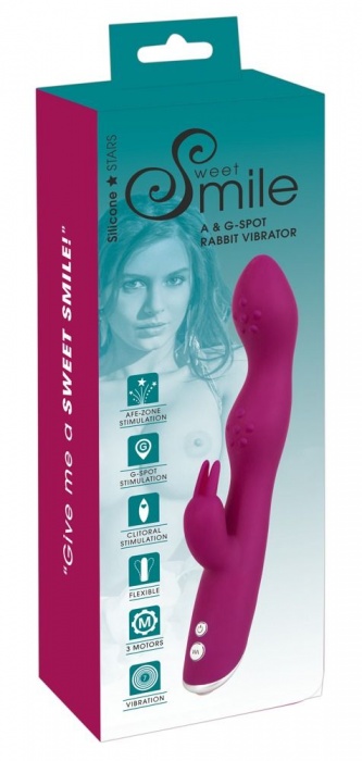 Фиолетовый вибратор A   G-Spot Rabbit Vibrator для стимуляции зон G и A - 23,6 см. - Orion