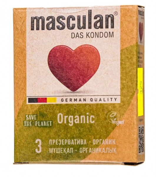 Экологически чистые презервативы Masculan Organic - 3 шт. - Masculan - купить с доставкой в Первоуральске
