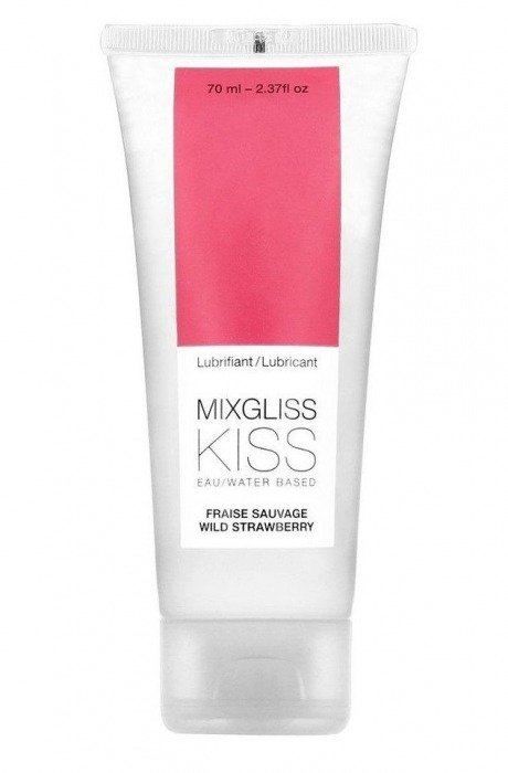 Смазка на водной основе Mixgliss Kiss с ароматом земляники - 70 мл. - Mixgliss - купить с доставкой в Первоуральске