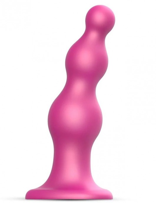 Розовая насадка Strap-On-Me Dildo Plug Beads size L - Strap-on-me - купить с доставкой в Первоуральске