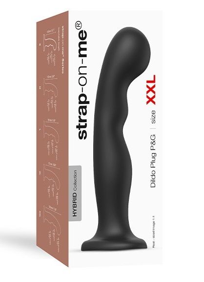 Черная насадка Strap-On-Me Dildo Plug P G size XXL - Strap-on-me - купить с доставкой в Первоуральске