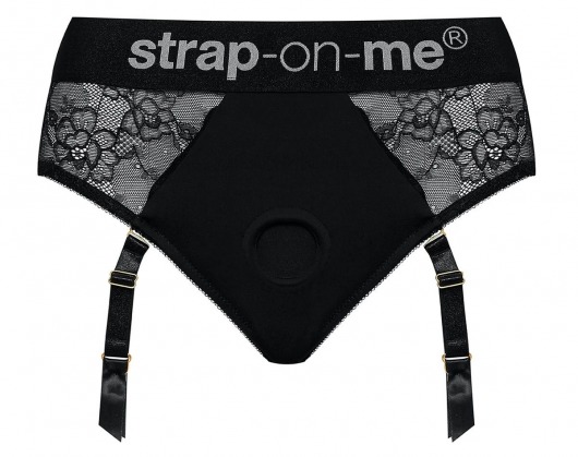 Черные трусики для насадок Diva Lingerie Harness - size M - Strap-on-me - купить с доставкой в Первоуральске