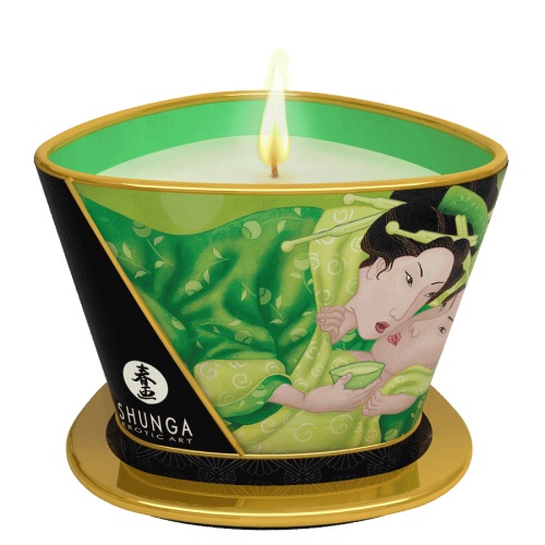 Массажная свеча Exotic Green Tea с ароматом зелёного чая - 170 мл. - Shunga - купить с доставкой в Первоуральске