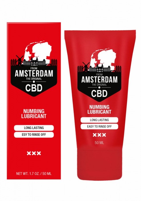 Пролонгирующий лубрикант Numbing CBD from Amsterdam - 50 мл. - Shots Media BV - купить с доставкой в Первоуральске