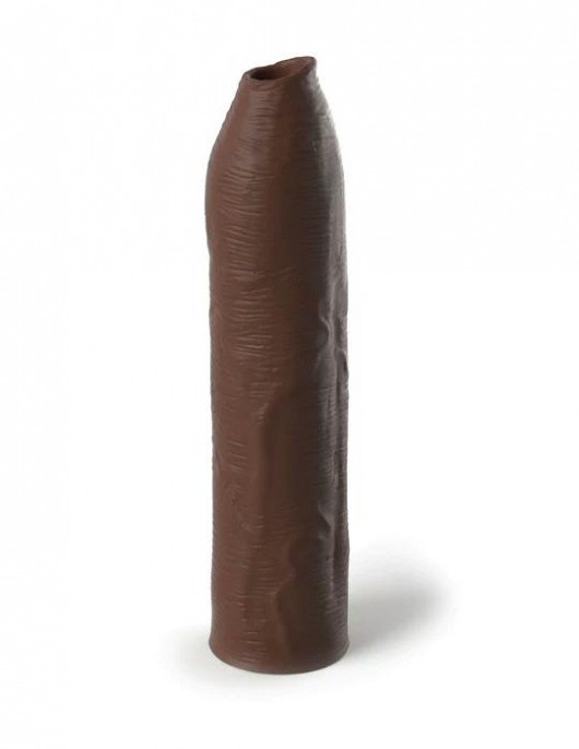 Коричневая насадка-удлинитель Uncut Silicone Penis Enhancer - 17,8 см. - Pipedream - в Первоуральске купить с доставкой