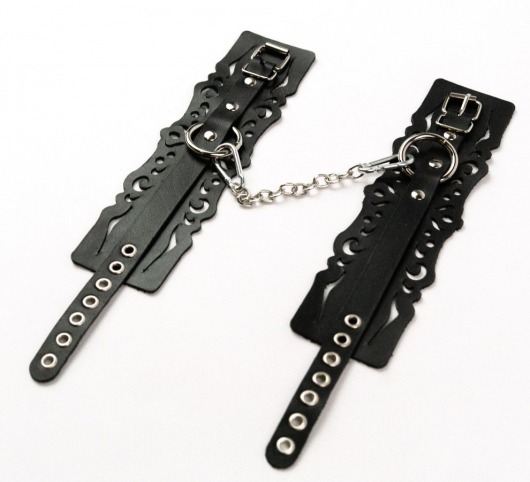 Узорчатые кожаные оковы с регулируемыми ремешками - Crazy Handmade - купить с доставкой в Первоуральске