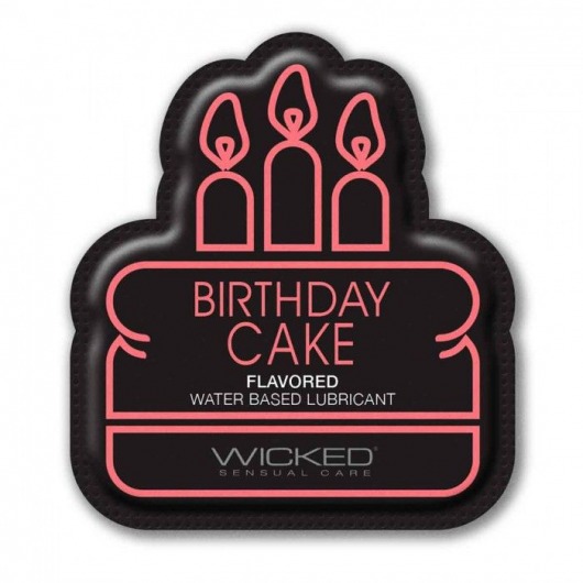 Лубрикант на водной основе со вкусом торта с кремом Wicked Aqua Birthday cake - 3 мл. - Wicked - купить с доставкой в Первоуральске