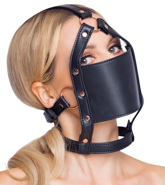 Черный намордник с кляпом-шаром Head Harness With A Gag - Orion - купить с доставкой в Первоуральске