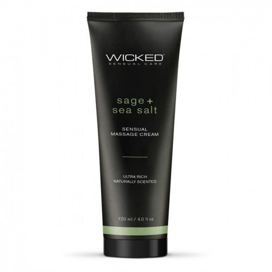 Массажный легкий крем WICKED Sage plus Sea Salt - 120 мл. - Wicked - купить с доставкой в Первоуральске