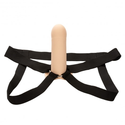 Телесный фаллопротез из силикона Extension with Harness - 15,75 см. - California Exotic Novelties - купить с доставкой в Первоуральске