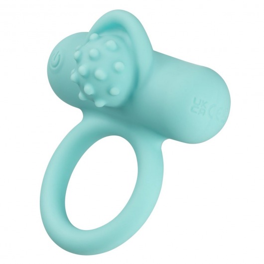 Аквамариновое эрекционное виброкольцо Silicone Rechargeable Nubby Lover’s Delight - California Exotic Novelties - в Первоуральске купить с доставкой