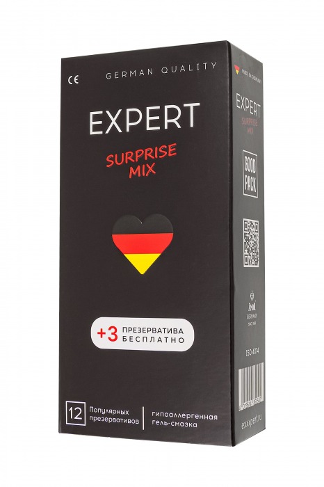 Презервативы EXPERT Surprise Mix - 12 шт.(+3 в подарок) - Expert - купить с доставкой в Первоуральске