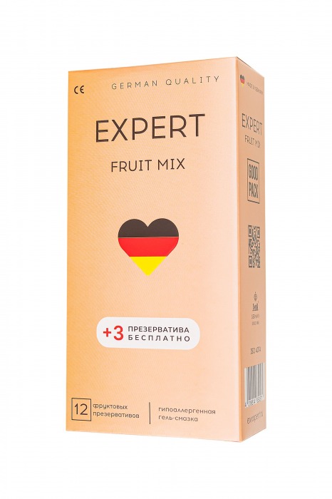 Ароматизированные презервативы EXPERT Fruit Mix - 12 шт.(+3 в подарок) - Expert - купить с доставкой в Первоуральске