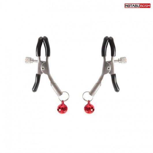 Серебристые зажимы на соски с шариками - Notabu - купить с доставкой в Первоуральске