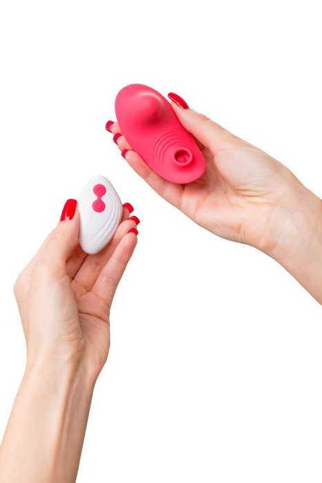 Розовый вибровкладыш в трусики с вакуум-волновой стимуляцией Xiari - JOS