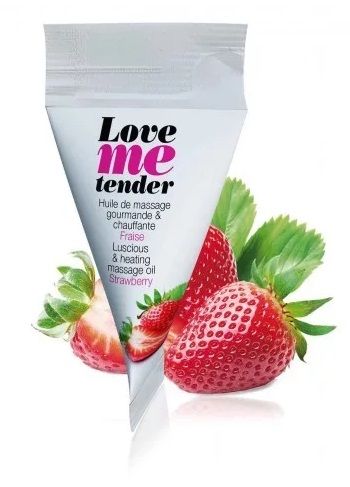 Съедобное согревающее массажное масло Love Me Tender Strawberry с ароматом клубники - 10 мл. - Love to Love - купить с доставкой в Первоуральске