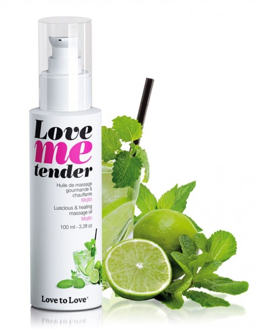Съедобное согревающее массажное масло Love Me Tender Mojito с ароматом мохито - 100 мл. - Love to Love - купить с доставкой в Первоуральске