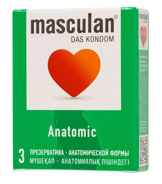 Презервативы анатомической формы Masculan Anatomic - 3 шт. - Masculan - купить с доставкой в Первоуральске