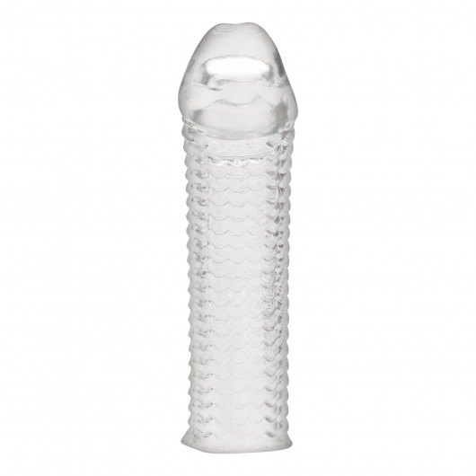 Текстурированная насадка на пенис Clear Textured Penis Enhancing Sleeve Extension - 16,5 см. - BlueLine - в Первоуральске купить с доставкой