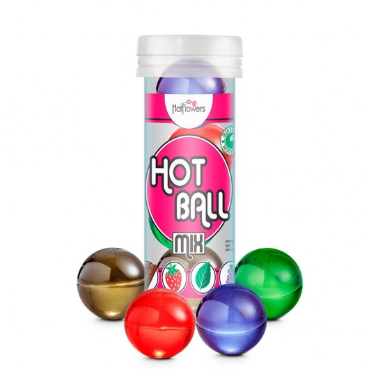 Ароматизированный лубрикант Hot Ball Mix на масляной основе (4 шарика по 3 гр.) - HotFlowers - купить с доставкой в Первоуральске