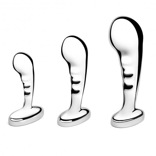 Набор из 3 стальных стимуляторов простаты Stainless Steel P-spot Training Set - b-Vibe - в Первоуральске купить с доставкой