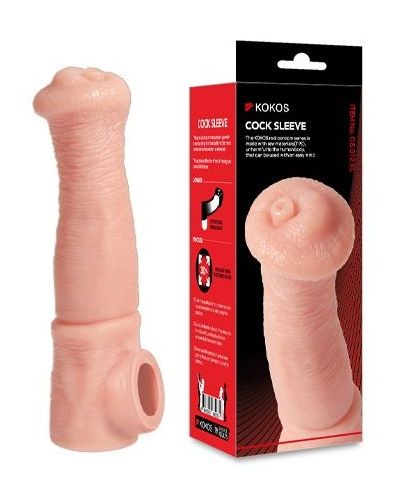 Телесная фантазийная насадка на член Cock Sleeve Size L - KOKOS - в Первоуральске купить с доставкой