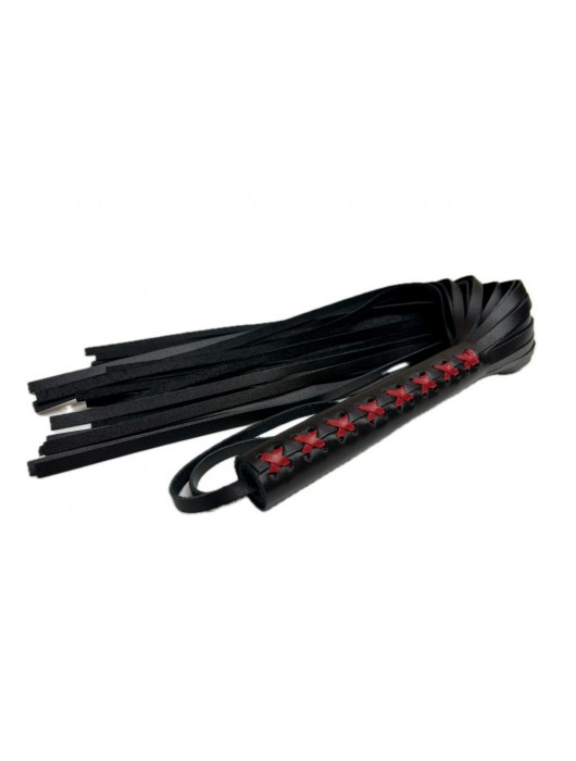 Кожаная плеть Sex Game с красным плетением на рукояти - 57 см. - БДСМ Арсенал - купить с доставкой в Первоуральске