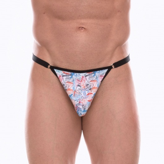 Мужские трусы-тонги с принтом в виде почтовых штемпелей - Don Moris купить с доставкой Мужские трусы-тонги с принтом в виде почтовых штемпелей - Don Moris купить с доставкой