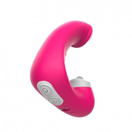 Розовый вибромассажёр с клиторальной стимуляцией - I-MOON