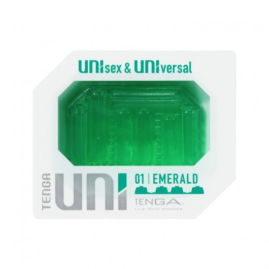 Зеленый мастурбатор-стимулятор Tenga Uni Emerald - Tenga - в Первоуральске купить с доставкой