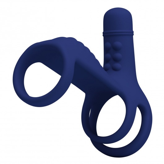 Синяя вибронасадка на пенис Vibrating Penis Sling - Baile - в Первоуральске купить с доставкой