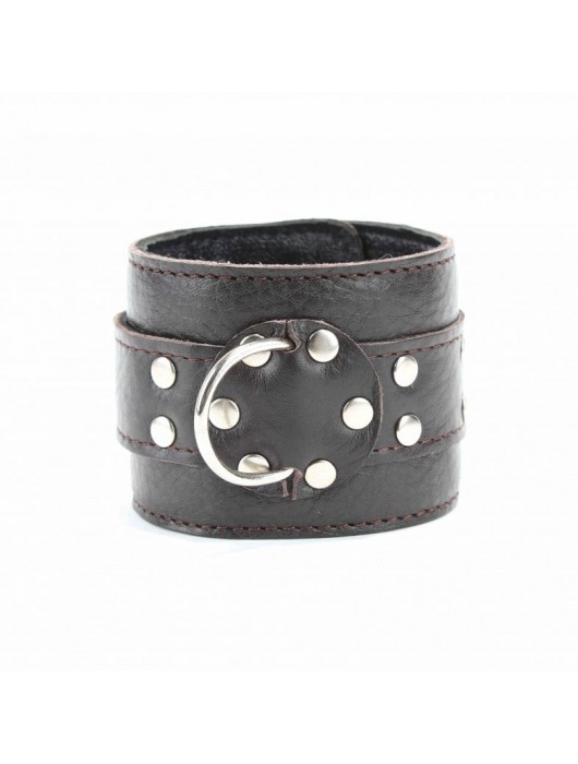 Коричневые оковы из мягкой кожи на металлической цепочке - БДСМ Арсенал - купить с доставкой в Первоуральске