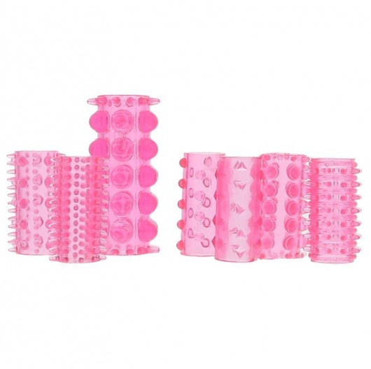 Набор из 7 розовых насадок на пенис ONE-A-DAY PENIS SLEEVES PINK - Seven Creations - в Первоуральске купить с доставкой