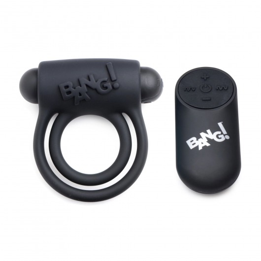 Черное эрекционное виброкольцо 28X Remote Control Vibrating Cock Ring   Bullet - XR Brands - в Первоуральске купить с доставкой