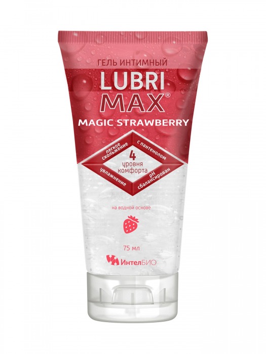 Интимный гель-смазка на водной основе Lubrimax Magic Strawberry - 75 мл. - ИнтелБИО - купить с доставкой в Первоуральске